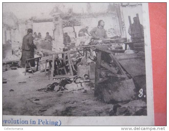 6 China postcard - removed stamp  - 1912 REVOLUTION - Peking pékin péking - iyada - legation