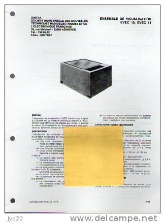 Fiche Marine Nationale Ensemble De Visualisation EVEC 10 & 11 (pour Chasseur De Mines ) - SINTRA Asnières - Equipaggiamento