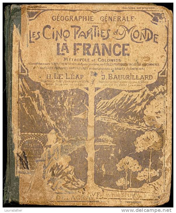 LES CINQ PARTIES DU MONDE LA FRANCE PAR H. LE LEAP Et J. BAUDRILLARD - 6-12 Anni