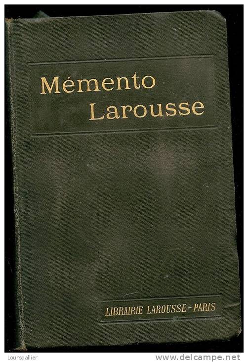 MEMENTO LAROUSSE ENCYCLOPEDIQUE ET ILLUSTRE VERS 1901 - Encyclopaedia