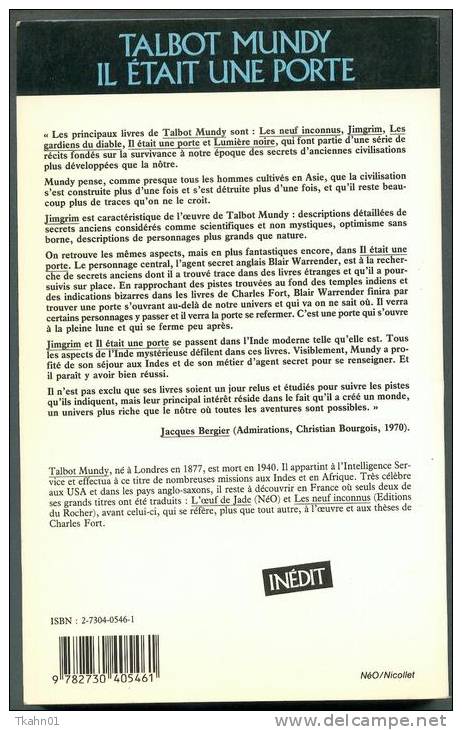 NEO GRANDS ROMANS D'AVENTURES ESOTERIQUES N° 2 " IL ETAIT UNE PORTE "  DE 1990 - Neo