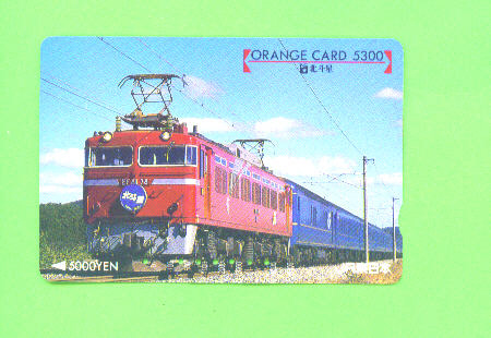 JAPAN -  Orange Picture Rail Ticket/Train As Scan - Wereld