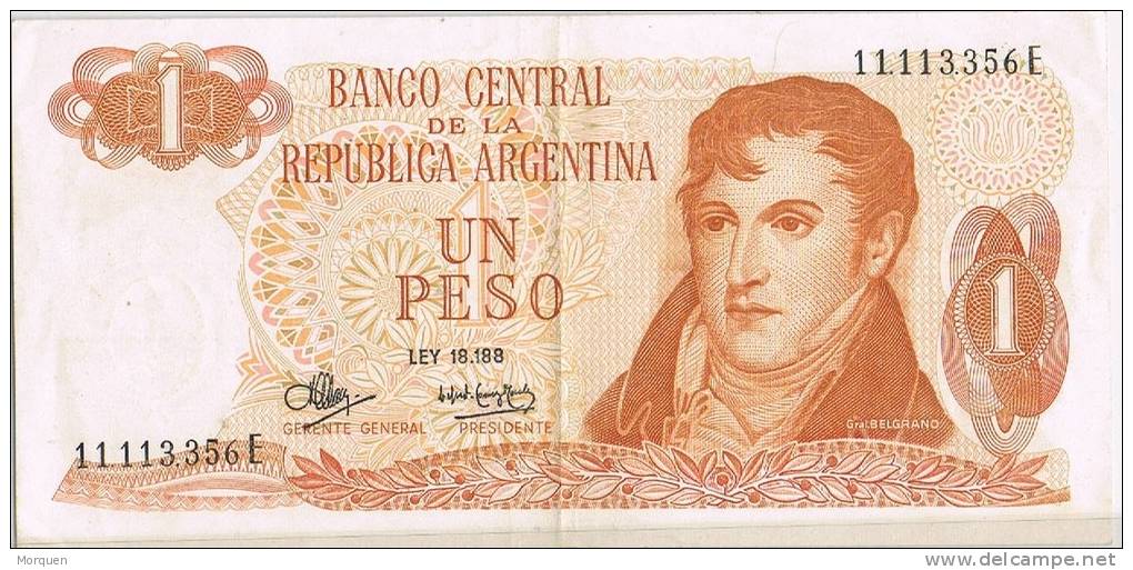 Billete 1 Peso ARGENTINA, General Belgrano - Argentina