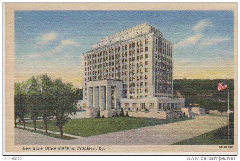 AK Frankfort Kentucky USA New State Office Building Fahne Flag Flagge Um 1920 - Frankfort