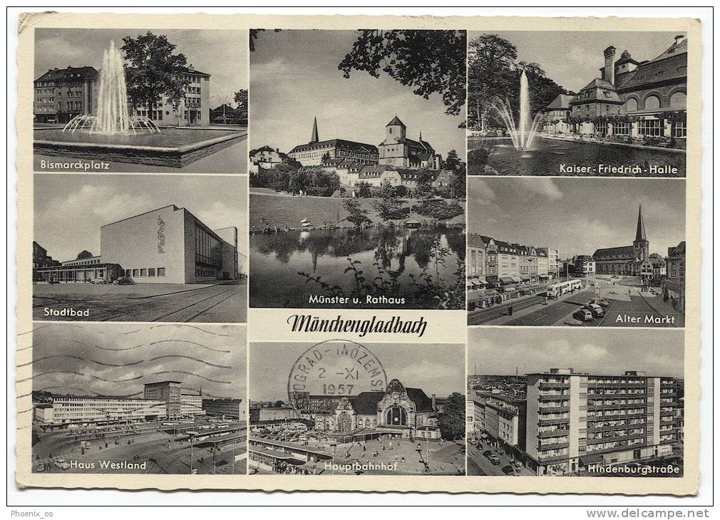 GERMANY - Monchengladbach, Mosaic Postcard, 1957. - Moenchengladbach