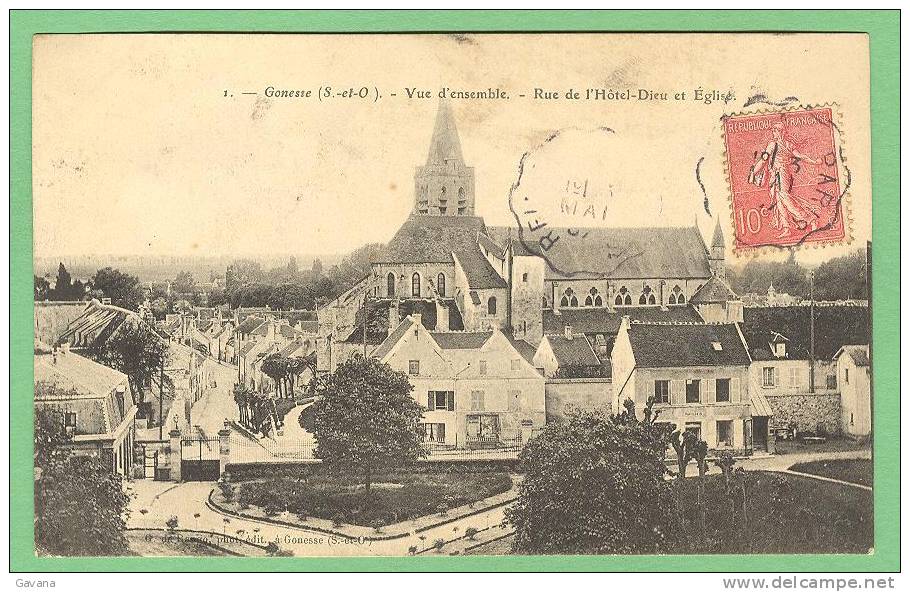 95 GONESSE - Vue D'ensemble - Rue De L'Hotel-Dieu Et église - Gonesse