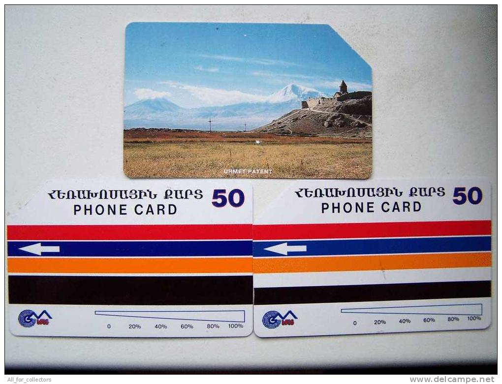 2 Different Cards Cartes Karten From ARMENIA Urmet Magnetic Armenie Armenien Landscape Paysage Landschaft - Armenia