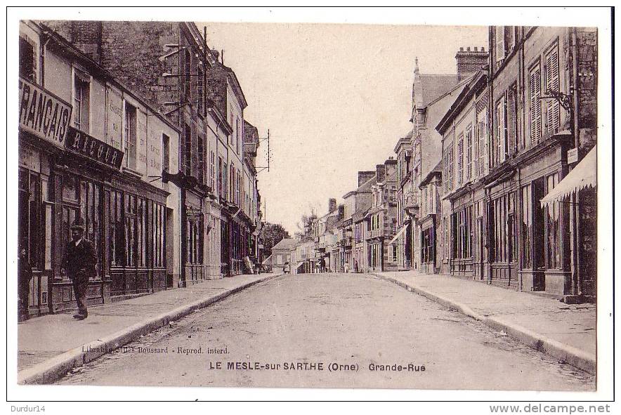 LE MESLE-SUR-SARTHE  ( Orne ) Grande Rue  ( Bon état ) - Le Mêle-sur-Sarthe