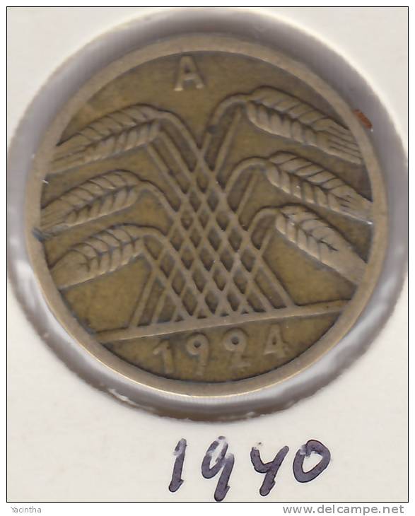 @Y@   Duitsland 5  Rente Pfennig   1924 A  (1940) - 5 Rentenpfennig & 5 Reichspfennig
