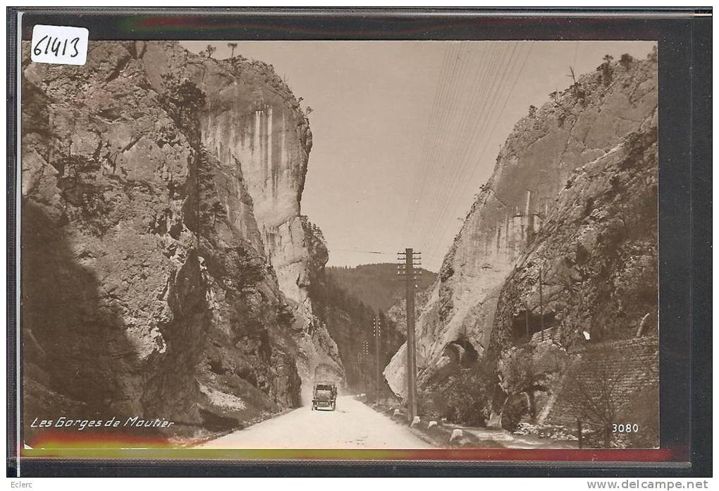 LES GORGES DE MOUTIER - AUTOMOBILE - TB - Sonstige & Ohne Zuordnung