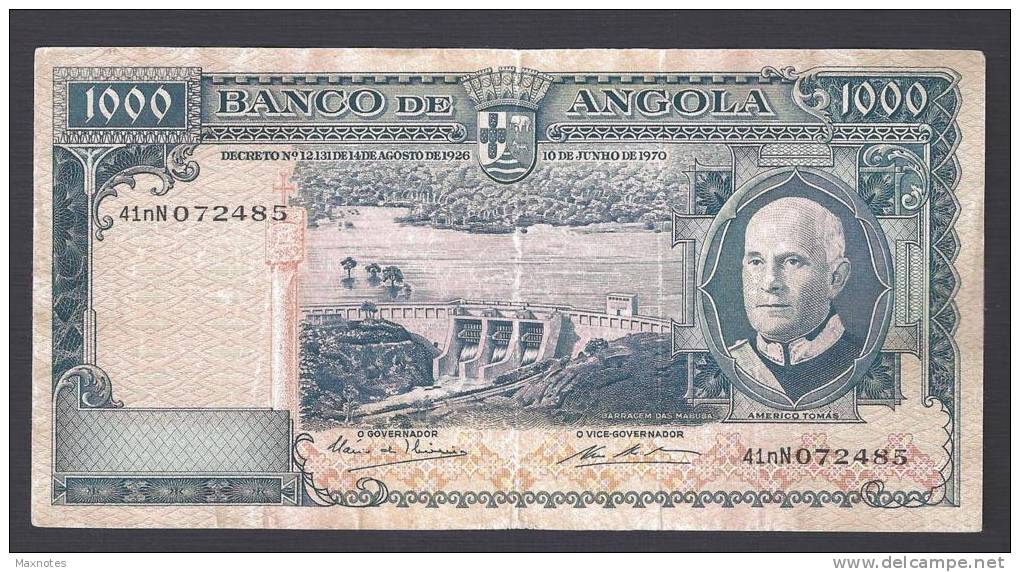 ANGOLA :  1000 Escudos - 1970 - P98 -SN:41nN072485 - Angola