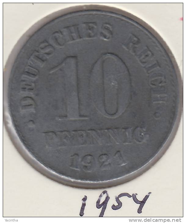 @Y@   Duitsland   10 Pfennig  1921   (1954) - 10 Rentenpfennig & 10 Reichspfennig