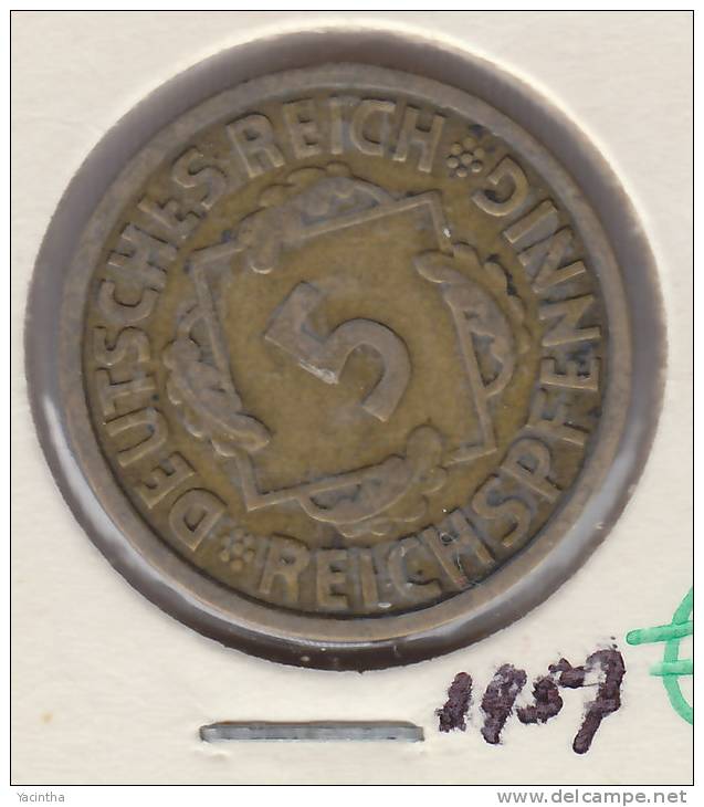 @Y@   Duitsland   5  Pfennig  1925  A (1957) - 5 Rentenpfennig & 5 Reichspfennig