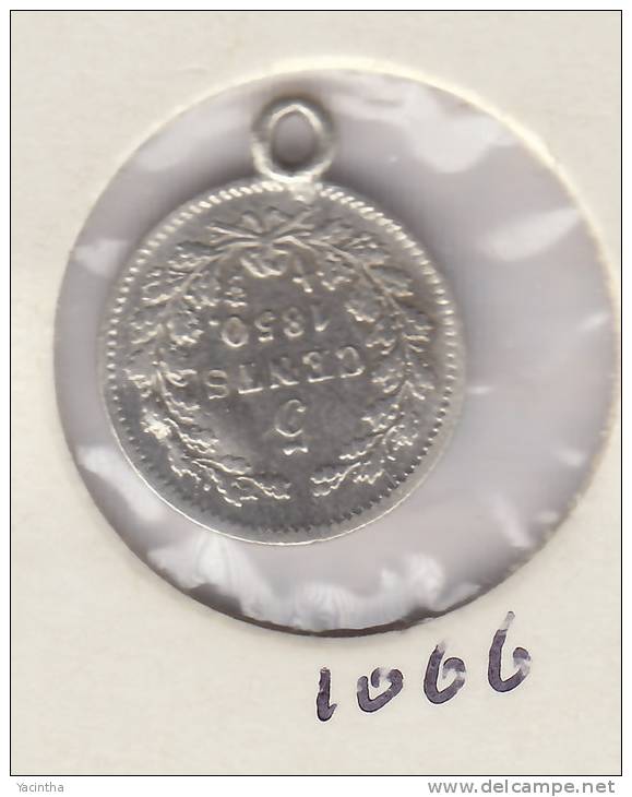 @Y@   Nederland   5 Cent 1850    (1066)   Zilver Hanger  W 3 - 1849-1890 : Willem III