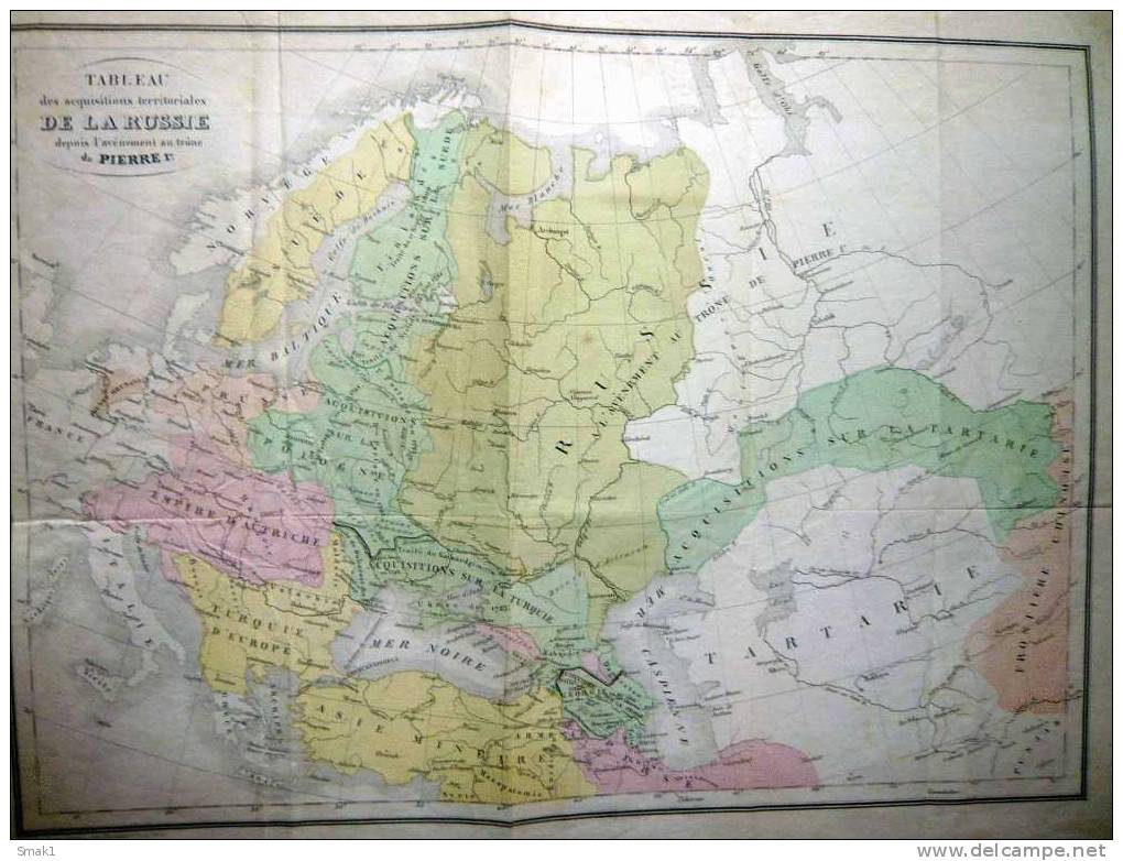 Old Map  Landkarten RUSSIA   1820´es . Size: 43 X 35 Cm. Tableau Des Acquisizions Territoriales De La Russie...PIERRE - Sonstige & Ohne Zuordnung