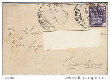 A1612 - 1 £ Monum.distrutti Su Bustina VG CHIERI-CAMBIANO 23-03-1945 - Poststempel