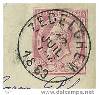 Kaartbrief (carte-lettre) Met Cirkelstempel ZEDELGHEM (nipa 200) Naar WYNEGHEM - Postbladen