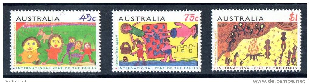 Australia 1994 International Year Of The Family Set Of 3 MNH - Mint Stamps