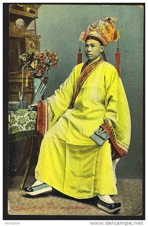 CHINA    A Chinese Actor At Full-dress Rehersal Used In USA 1910 - China