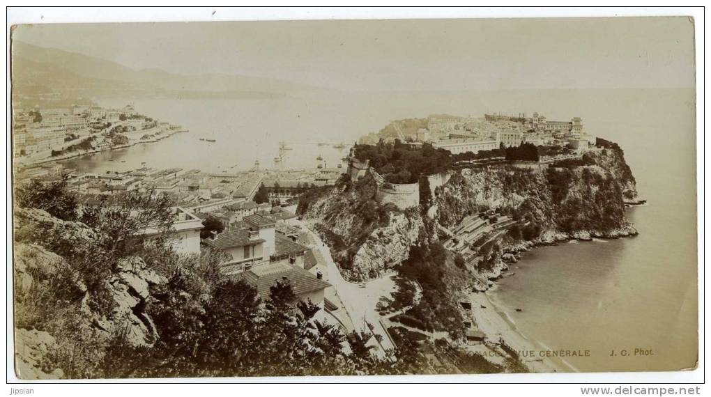 Carte Panoramique 28 Cm X 14,5 Cm Monaco Vue Générale Carte Photo Argentique J.C.phot Giletta Nice    KA7 NW43 - Autres & Non Classés