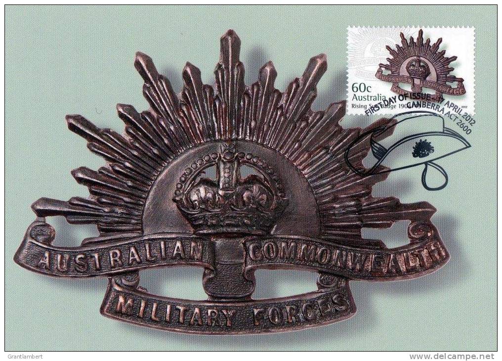 Australia 2012 Rising Sun Badge, 1904-1949. Military Maximum Card - Maximumkarten (MC)