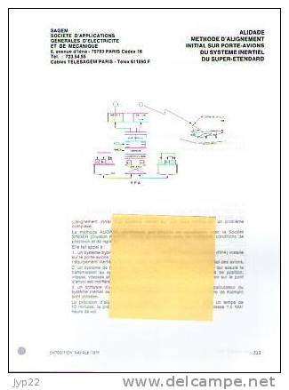 Fiche Marine Nationale Alidade Alignement Porte Avion & Avion Super Etendard - Sagem Paris & Singer - Equipo