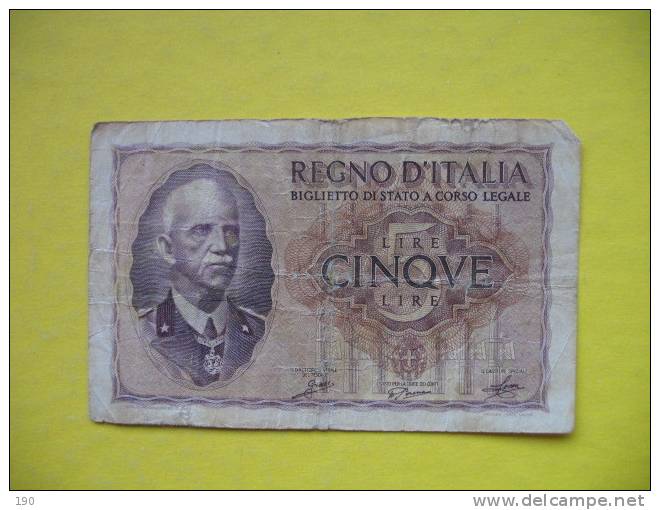 CINQVE LIRE - Regno D'Italia – 5 Lire