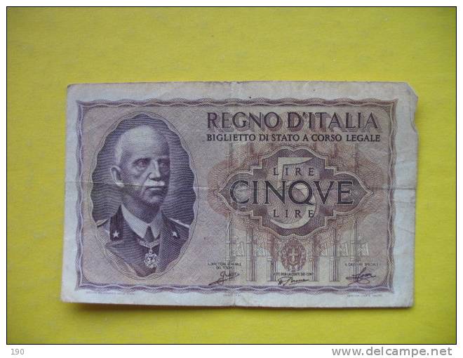 CINQVE LIRE - Regno D'Italia – 5 Lire