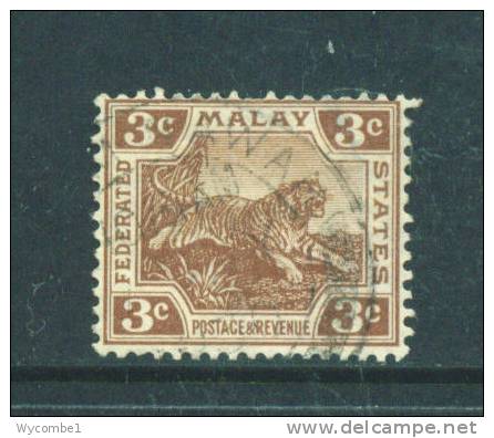 FEDERATED MALAY STATES  -  1900 To 1936  Tiger  3c  Used As Scan - Federated Malay States