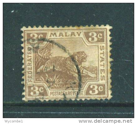 FEDERATED MALAY STATES  -  1900 To 1936  Tiger  3c  Used As Scan - Federated Malay States