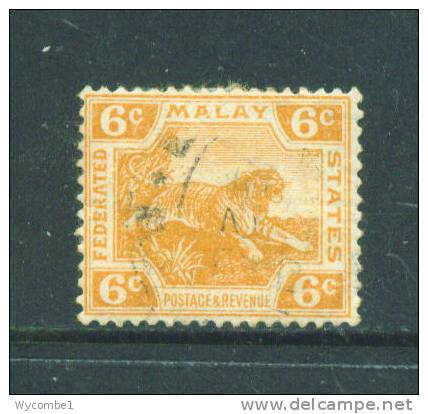 FEDERATED MALAY STATES  -  1900 To 1936  Tiger  6c  Used As Scan - Federated Malay States