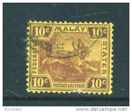 FEDERATED MALAY STATES  -  1900 To 1936  Tiger  10c  Used As Scan - Federated Malay States