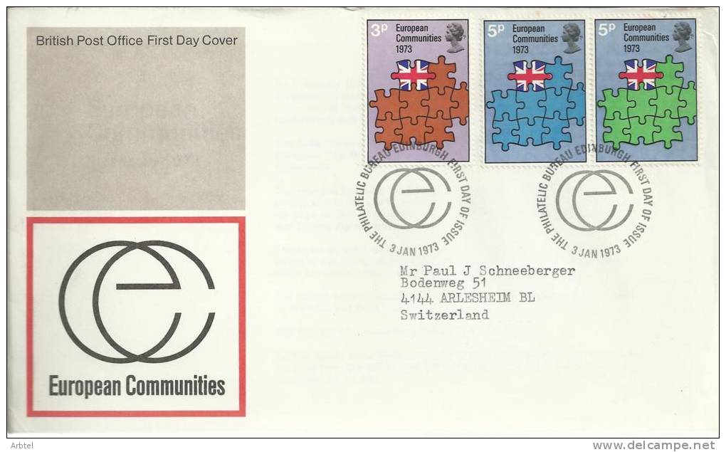 INGLATERRA SPD EUROPEAN COMINITIES 1973 BANDERA EUROPA - Europese Instellingen