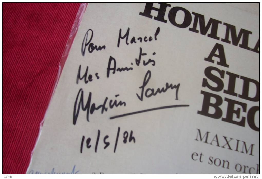 MAXIM SAURY °  HOMMAGE A SIDNEY BECHET - Autographs