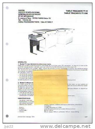 Fiche Marine Nationale Table Traçante TT-H & TT-HM - Pour Bateaux , Sous Marin, Chasseur De Mines - Sagem Paris - Equipment