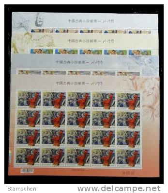 2012 Outlaws Of The Marsh Stamps Sheets Costume Fairy Tale Tiger Novel Temple Snow - Buddhism