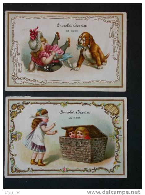 Ref1658B Lot 6 Chromos Chocolat Besnier Le Mans - Jeux D'enfants. - Autres & Non Classés