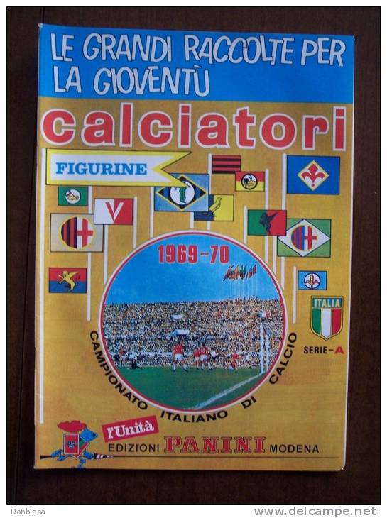 Album Panini Campionato Calcio 1969-70. RISTAMPA De L´Unità, Completa Di Immagini Delle Figurine. Verona, Sampdoria Bari - Boeken