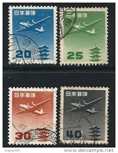 ● JAPAN 1952 / 62 - Aereo - N.° 23 / 26 Usati  - Cat. ? € - Lotto N. 17 - Posta Aerea