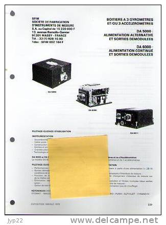 Fiche Marine Nationale Boitier à 3 Gyromètre - Pilotage Guidage Stabilisation - SFIM Massy - Equipement