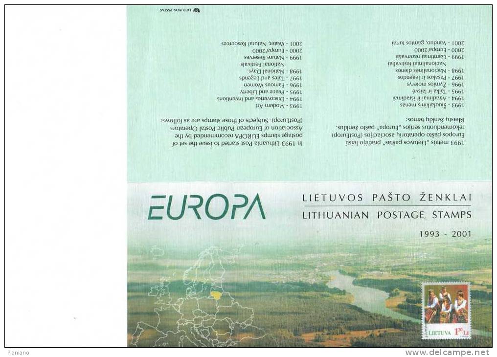 PIA - LITUANIA  - Collezione Completa Dei Francobolli EUROPA Emessi Tra Il 1993 Ed Il 2001 - Verzamelingen