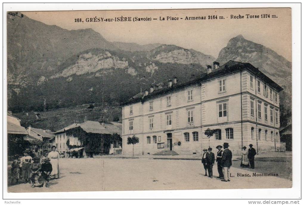 73-Grésy-sur-Isère- La Place-Armenaz 2164m. Roche Torse 1374m. Personnages- Cpa - Gresy Sur Isere