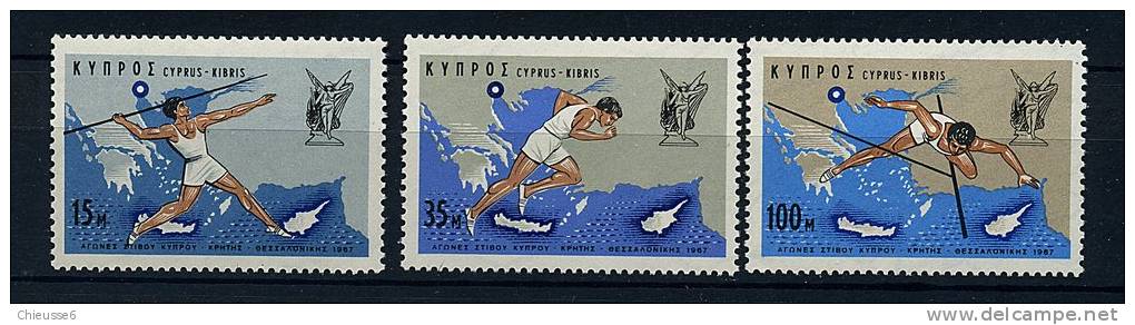 Chypre** N° 287 à 289 - Jeux Athlétiques (javelot, Course à Pied, Saut) - Unused Stamps