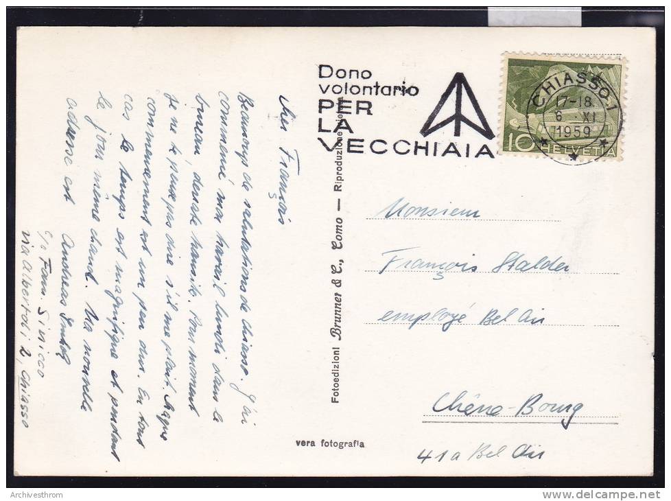 Chiasso : Panorama E Strada Ferrata - Ca 1959 ; Form. 10 / 15 (8847) - Chiasso