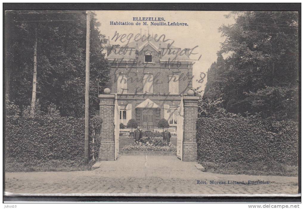 BELGIUM 1918 Feldpost Ellezelles Habitation De M. Nouille Lefebvre #13222 - Ellezelles