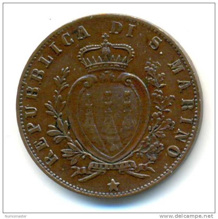 SAN MARINO , 5 CENTESIMI 1894 R - Saint-Marin