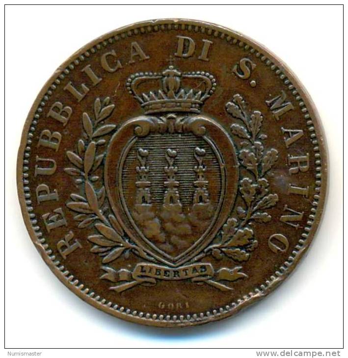 SAN MARINO , 10 CENTESIMI 1894 R - San Marino