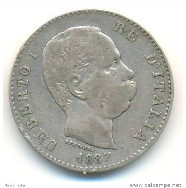 ITALY , 1 LIRE 1887 M - 1878-1900 : Umberto I