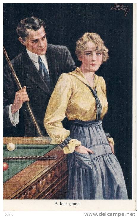 Illustrateur Ruab Gnischaf - Couple Et Billard - Unused TTB - Gnischaf, Ruab