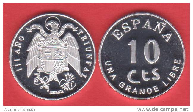 ¡¡¡VERY RARE!!!      ESPAÑA (SPAIN) / ESTADO ESPAÑOL 10 CÉNTIMOS   1.937   Zinc   SC/UNC  DL-10.085  UK. - 10 Céntimos